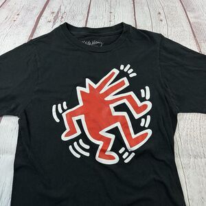 Keith Haring Mens Shirt Small Black Red Dog